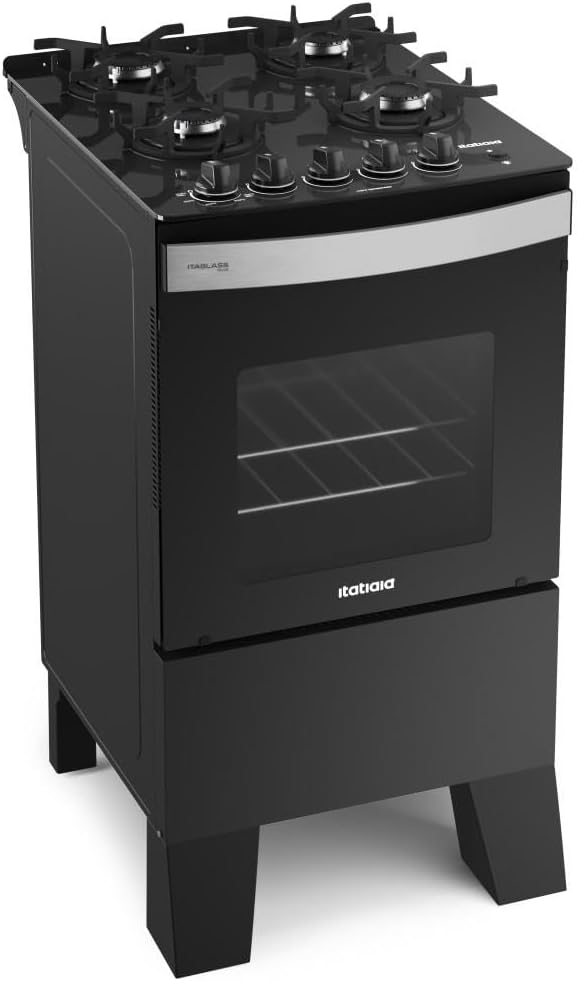Fogao 4 Bocas Itatiaia Itaglass Plus cor preto