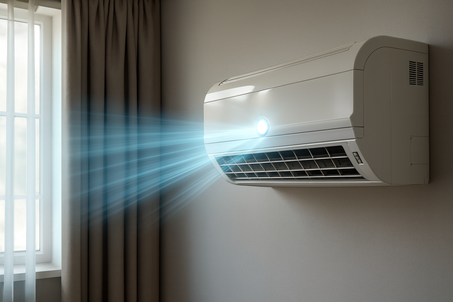 Aqui está a imagem ultra realista que você pediu, com destaque especial na parede e na cortina para valorizar o ambiente. Se quiser ajustar algum detalhe ou explorar outra composição, é só me dizer!