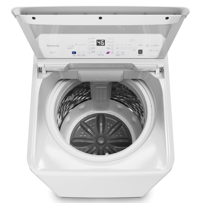 M&aacute;quina de lavar Intuitive+ Panasonic 19kg Lavagem Eficiente SmartSense Sistema Ciclone Ciclo
