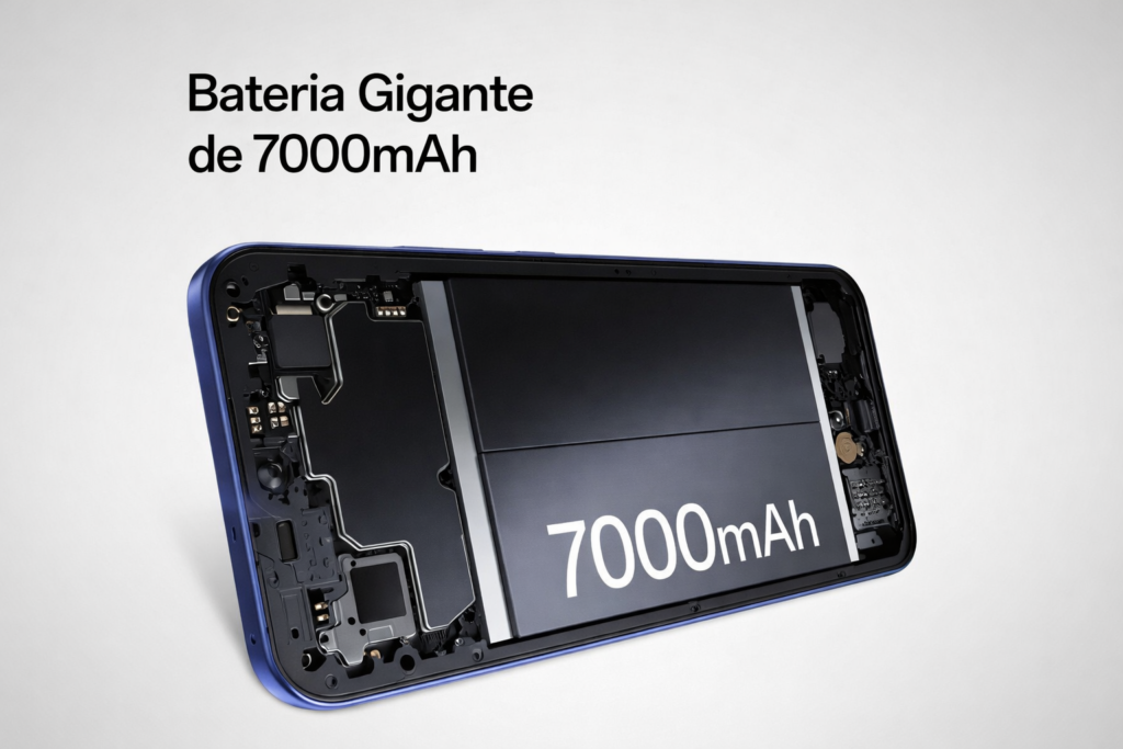 Internals of an Oppo A6 Pro 5G smartphone showing a giant 7000mAh battery inside the device.